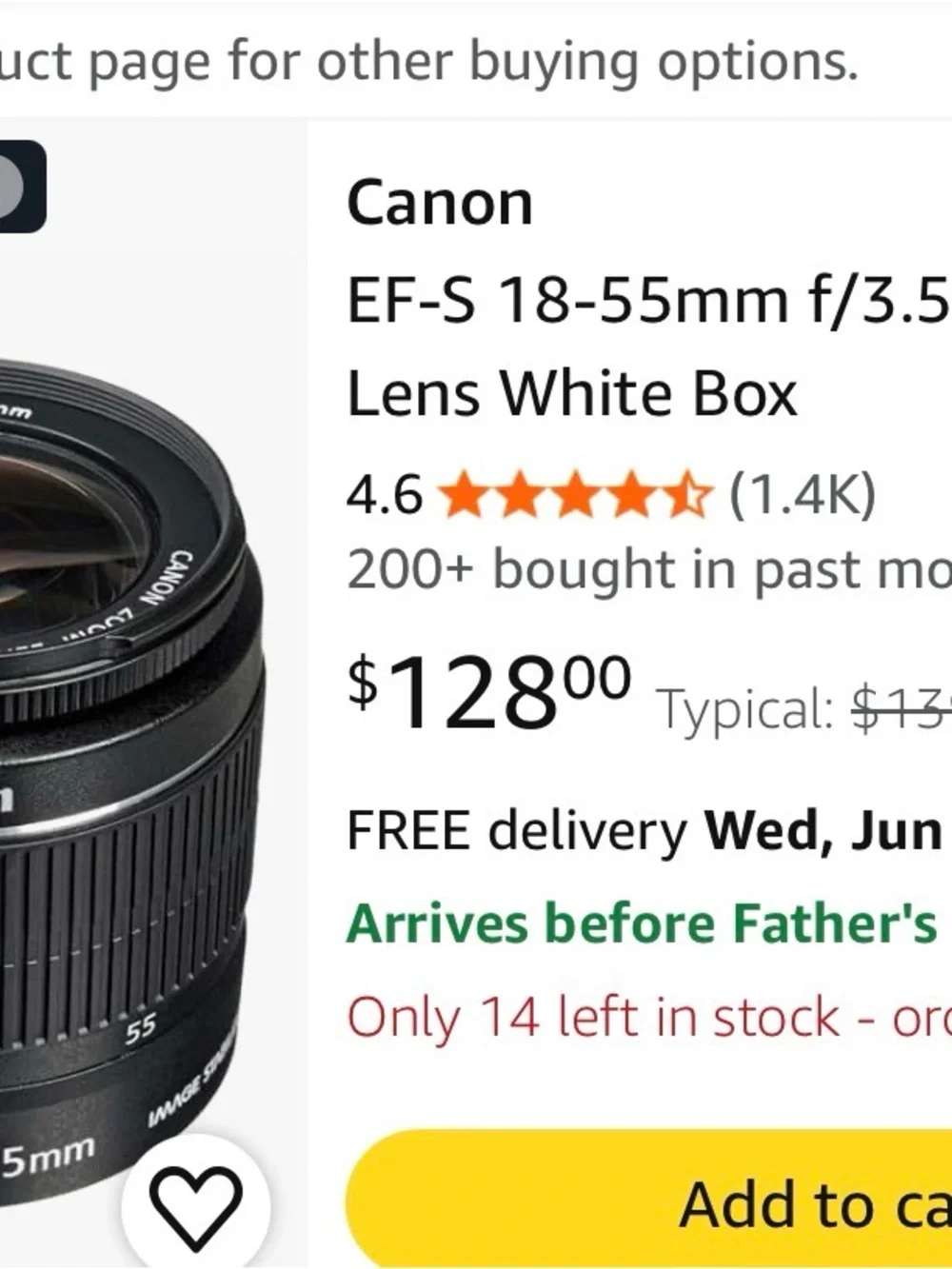 Canon Black EF-S 18-55mm f/3.5-5.6 IS II Standard Zoom Lens